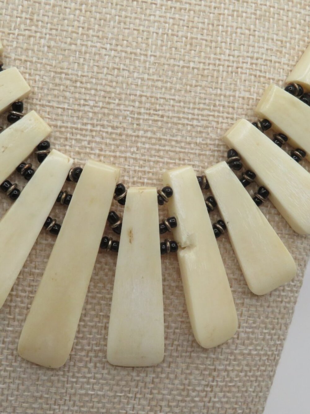 Bone Tribal Bib Choker Necklace - Picture 5 of 10